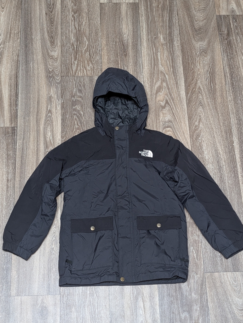 The North Face Youth M 10/12 DryVent 550-Down Hooded Winter Parka Jacket Black